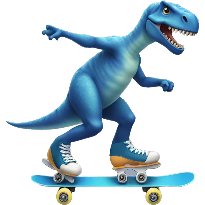 a skating dinoasur emoji