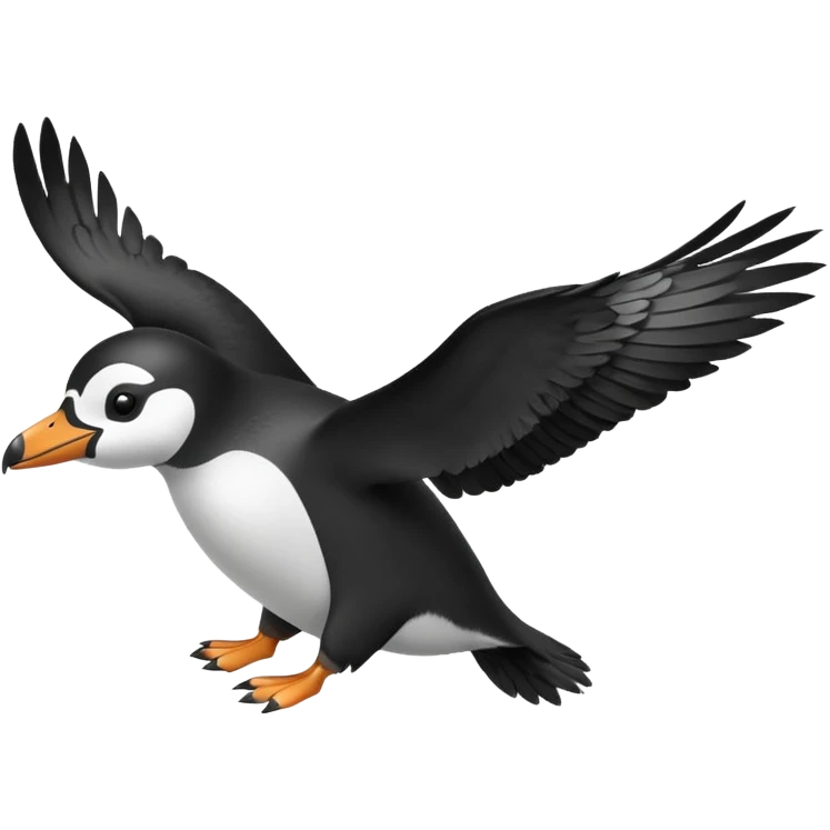 Flying penguin emoji