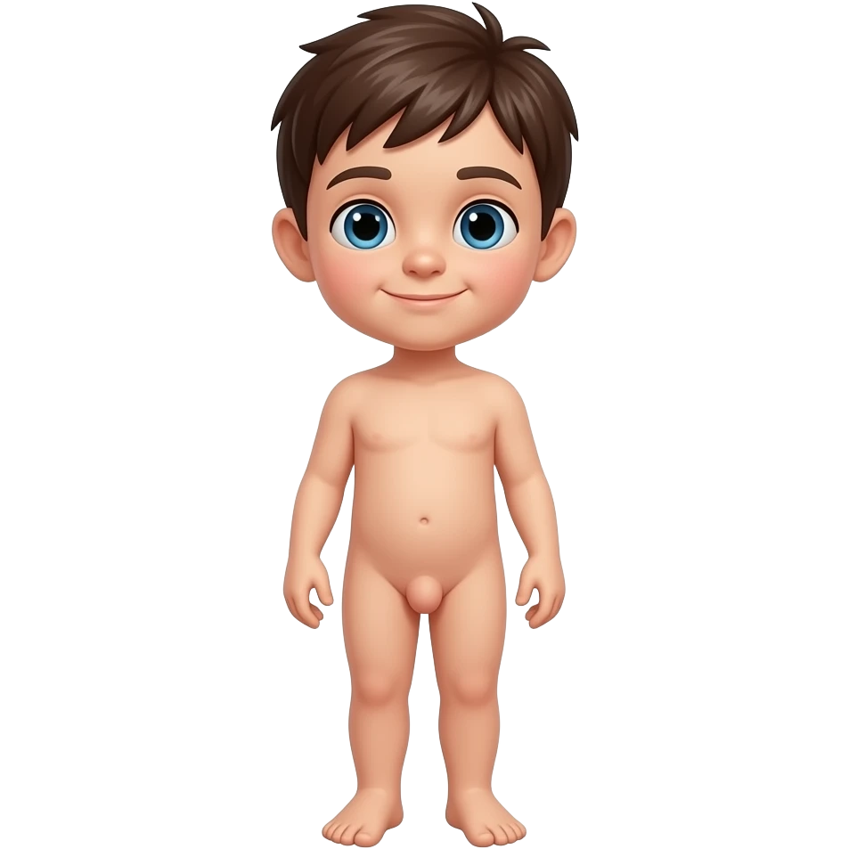 Child naked, with vulva, full body emoji