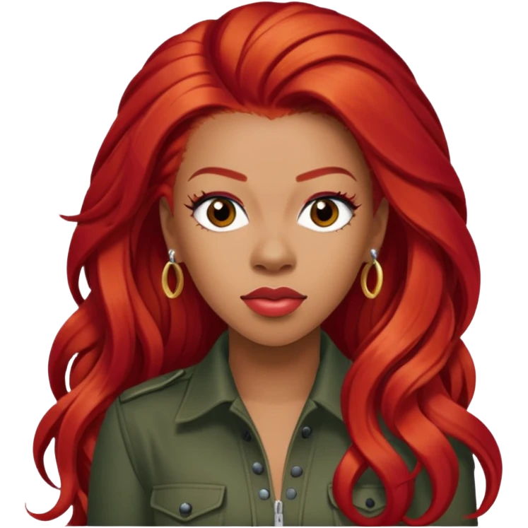 Keyshia Cole with long red hair emoji