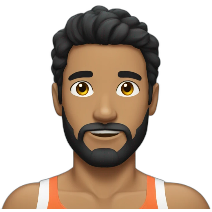 Swimmer googles muscles black hair and beard emoji