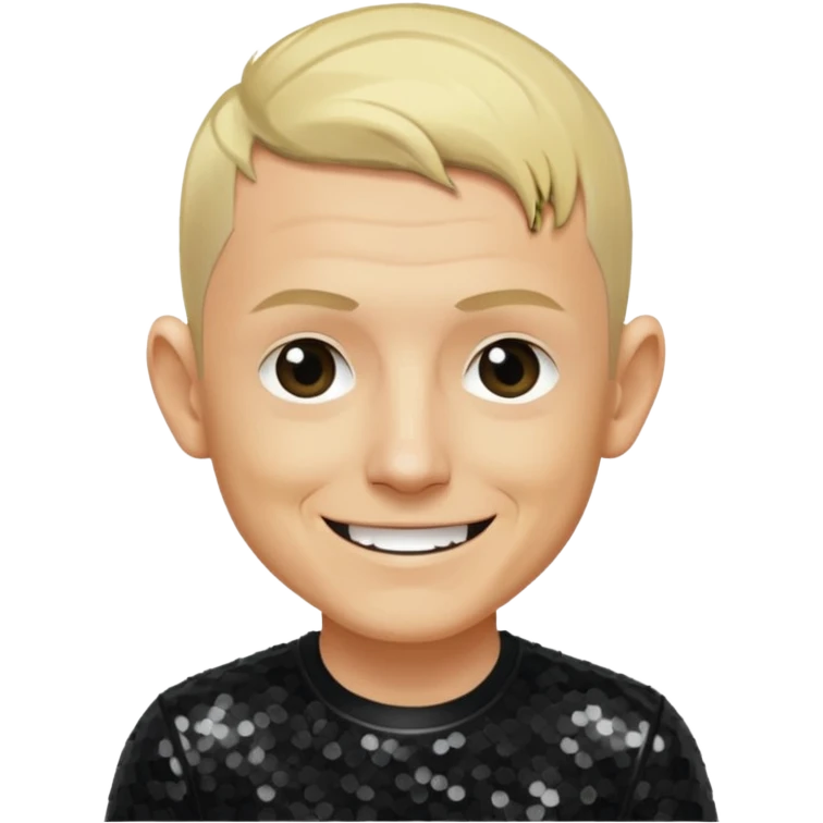 Chester Bennington with blonde hair, black sequin shirt emoji