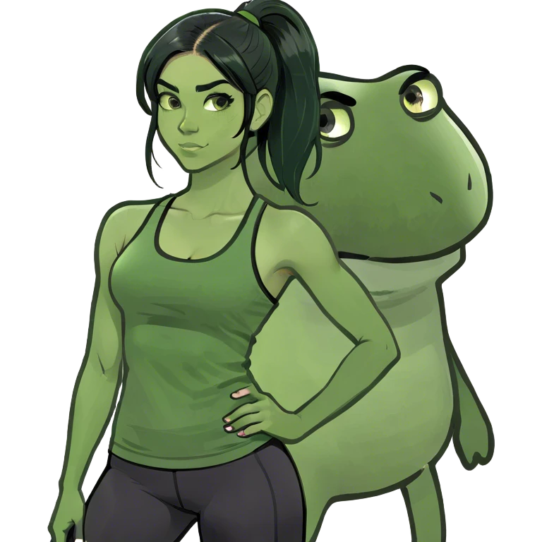 Gym girl hair black  emoji