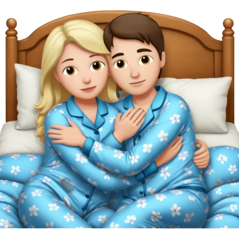 Masculine women spooning in bed emoji