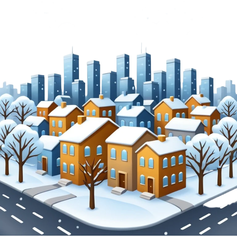 city with falling snow emoji