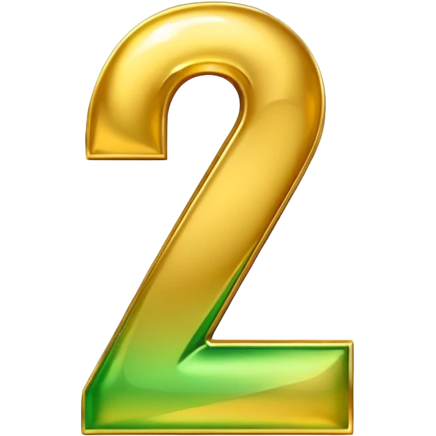 number 7 in golden and green shadows emoji