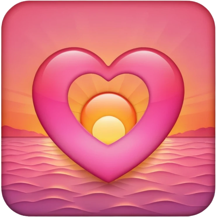 Heart shaped sunrise emoji