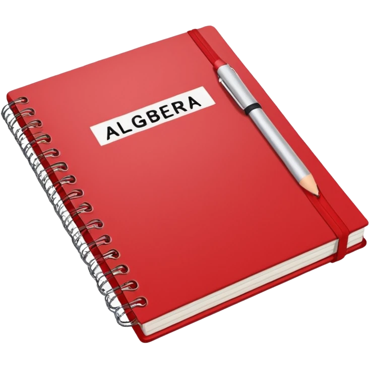 cuaderno rojo que diga algebra emoji