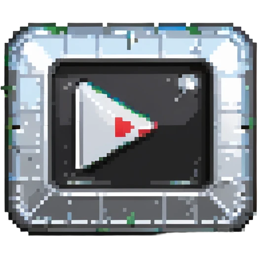 YouTube silver play button award with pixel art style and reflections emoji