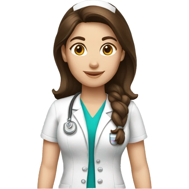 nurse star brunette brown hair emoji