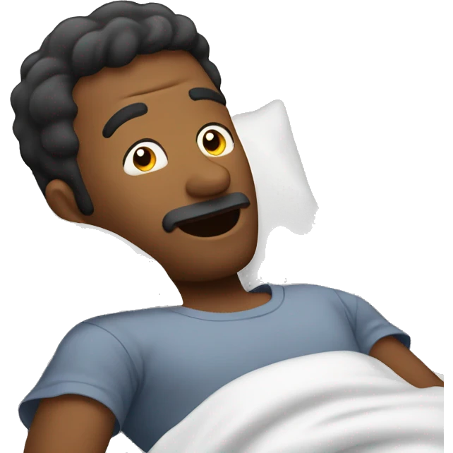 man laying in bed emoji