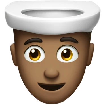 Create an emoji with a mans head with a long neck appearing out of a toilet emoji