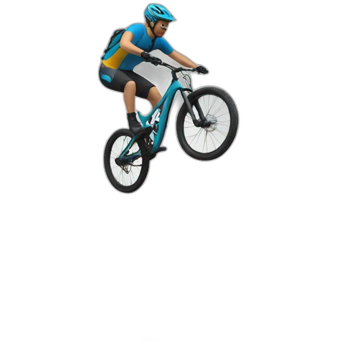 Jumping ramp on mountain bike emoji