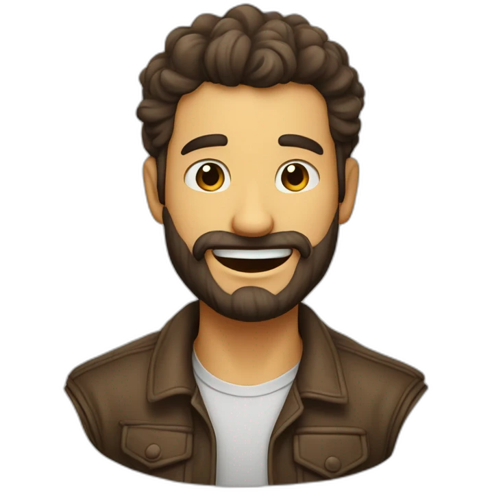 hombre calvo joven poca barba riendo emoji