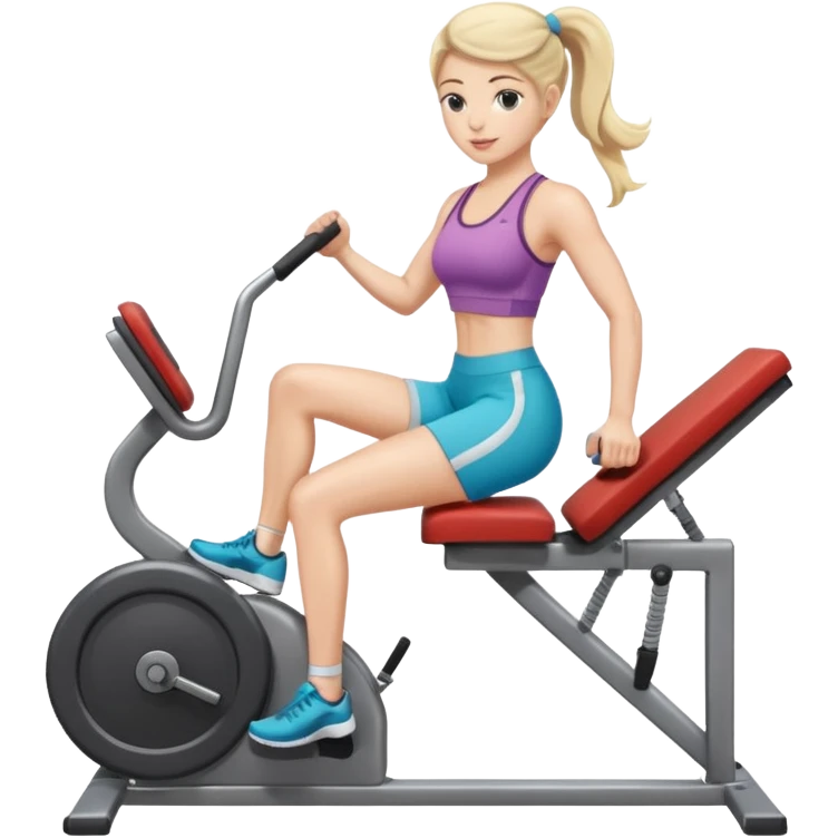 female doing hamstring curl machine emoji