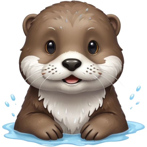 An otter with a moustache splashed in white paint emoji
