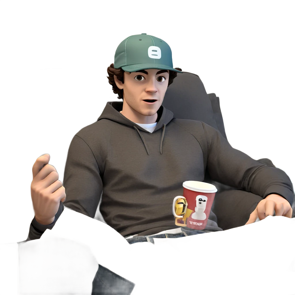 casual male with newspaper cup emoji