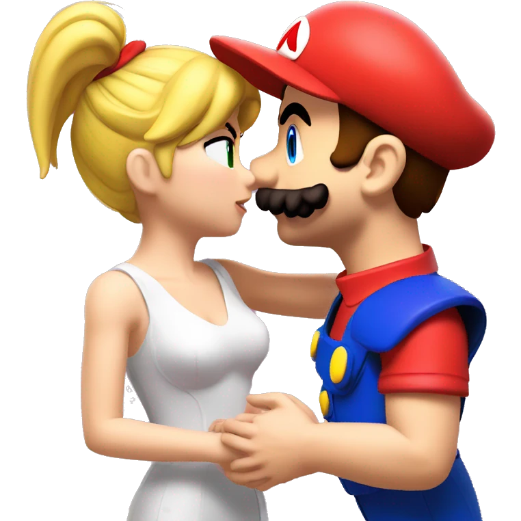 mario kissing sonic emoji