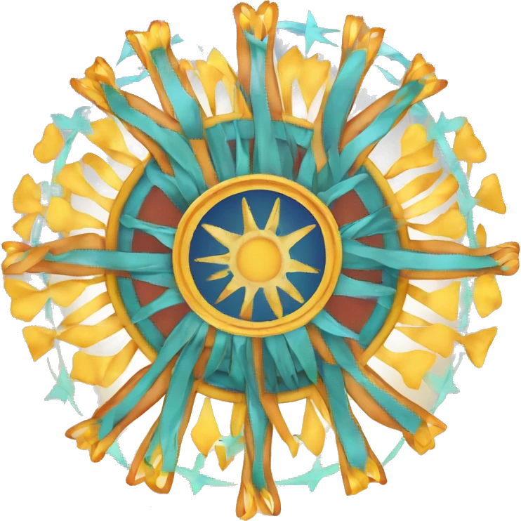 Slavs Sunwheel with ribbons from rays emoji