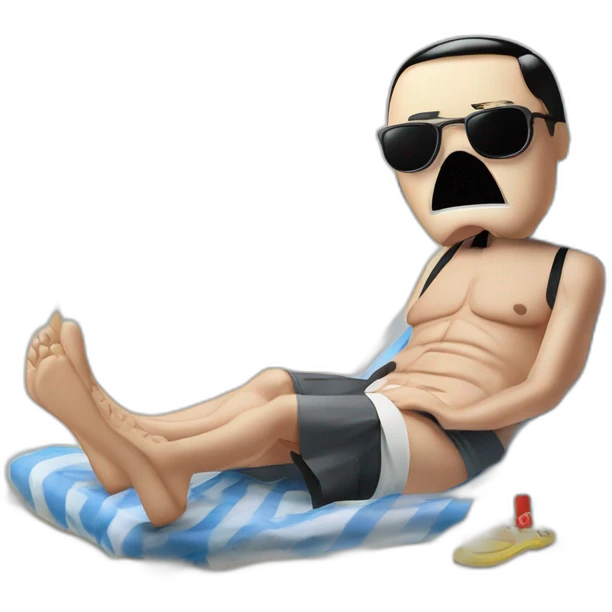 Adolf Hitler soiled underwear on holiday with the grim reaper sunny beach emoji