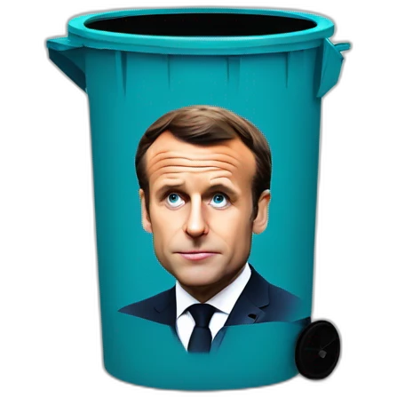 president macron in trashcan emoji