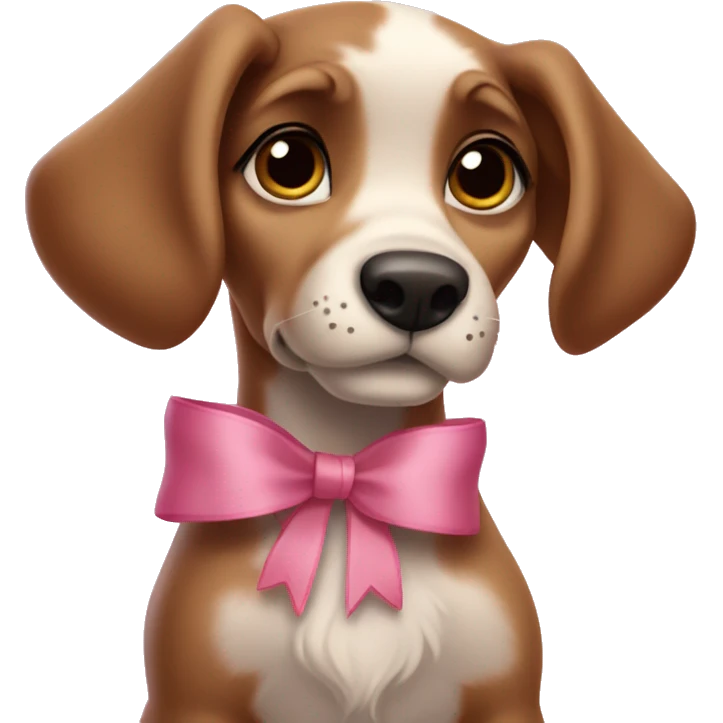 Puppy lady from lady and the tramp with pink ribbon bow on her neck emoji