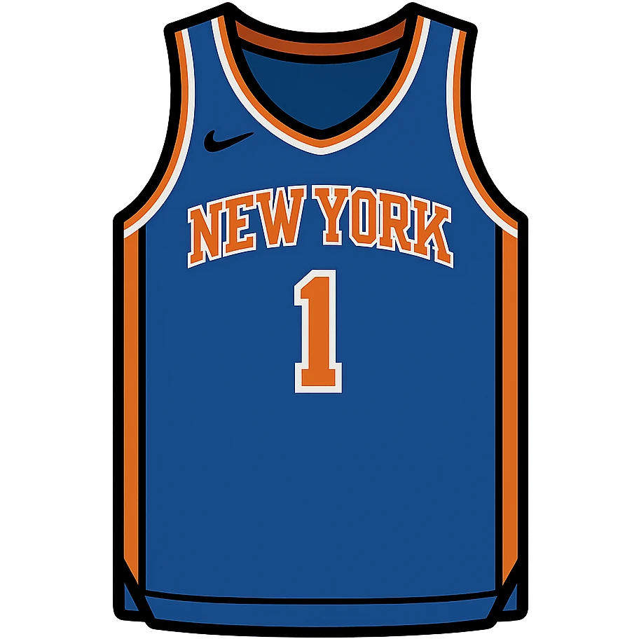 flat toon style new york knicks basketball jersey emoji