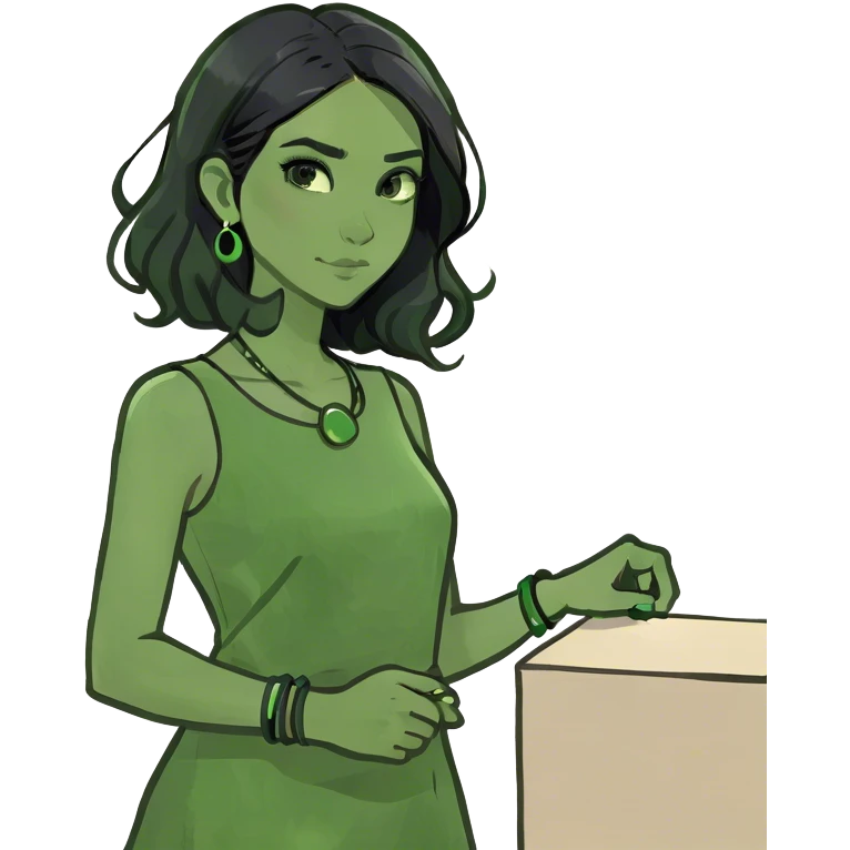 girl with black hair indoors emoji