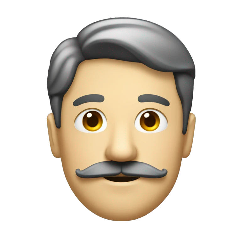 Homme avec une moustache carre emoji