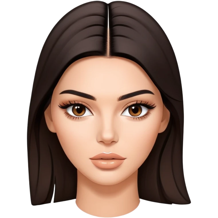 Kendall Jenner, fashion model, elongated face, long oval face shape, glossy lips with lipgloss emoji