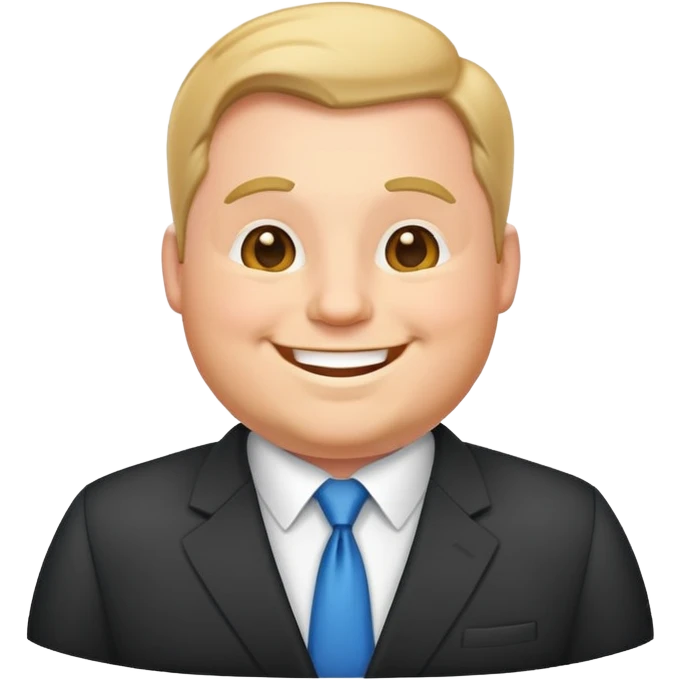 happy plump white American man in suit emoji