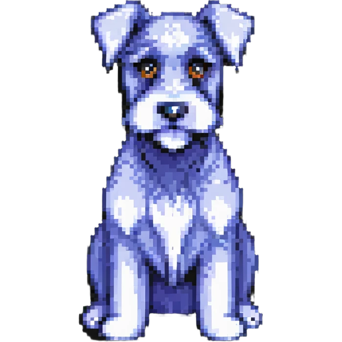 schnauzer dog pixel art emoji