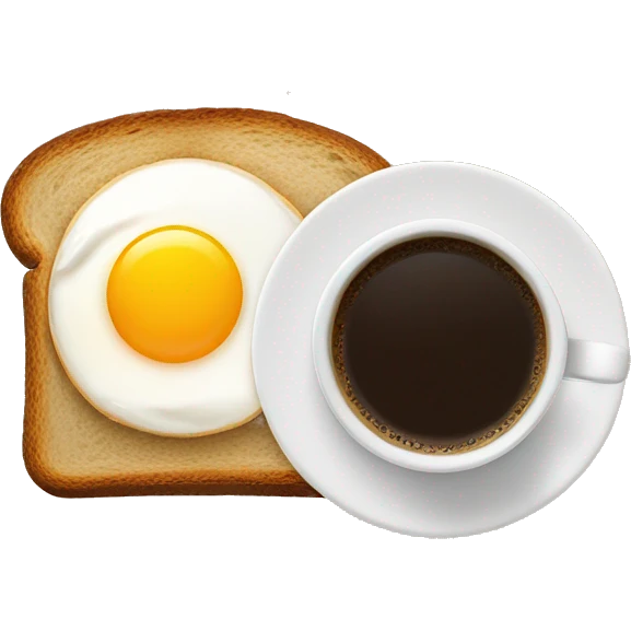 bread with egg and a glass of coffee b it’s side emoji