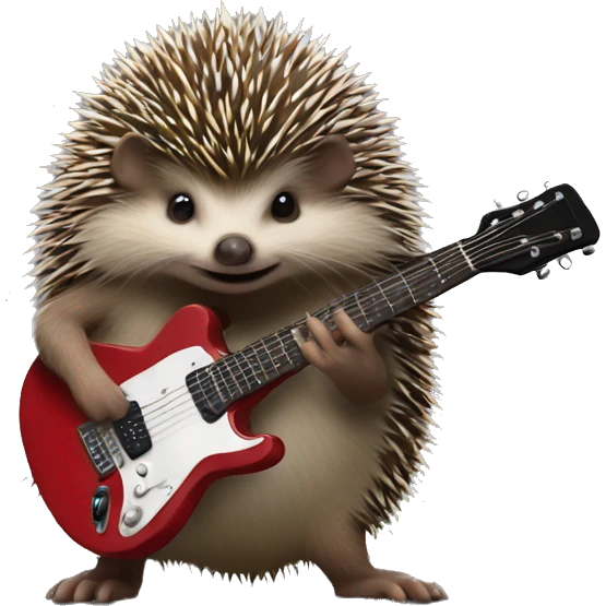 hedgehog playing guitar emoji