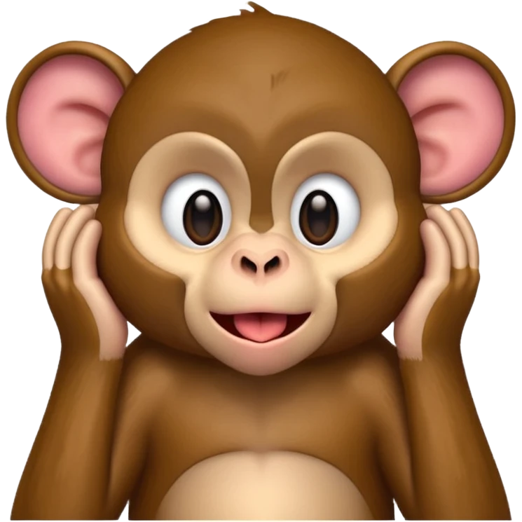 monkey with hands on it ears with tounge out emoji