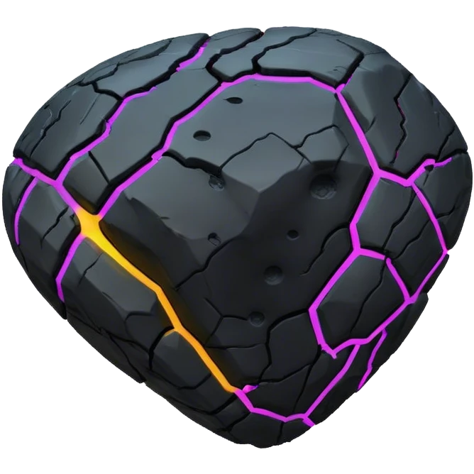 black, cyberpunk style, neon, gravity realistic acteroid emoji