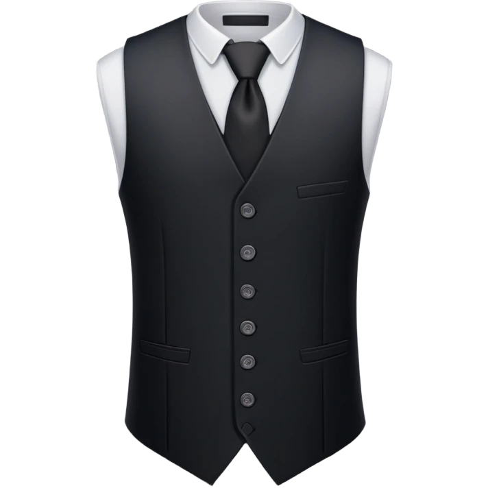just a black women's vest garment with 3 buttons, no background, no model, only the clothing item emoji