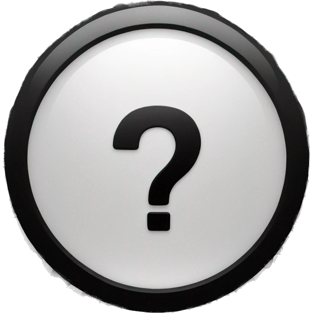 white background with black and white border and a question mark in the middle emoji