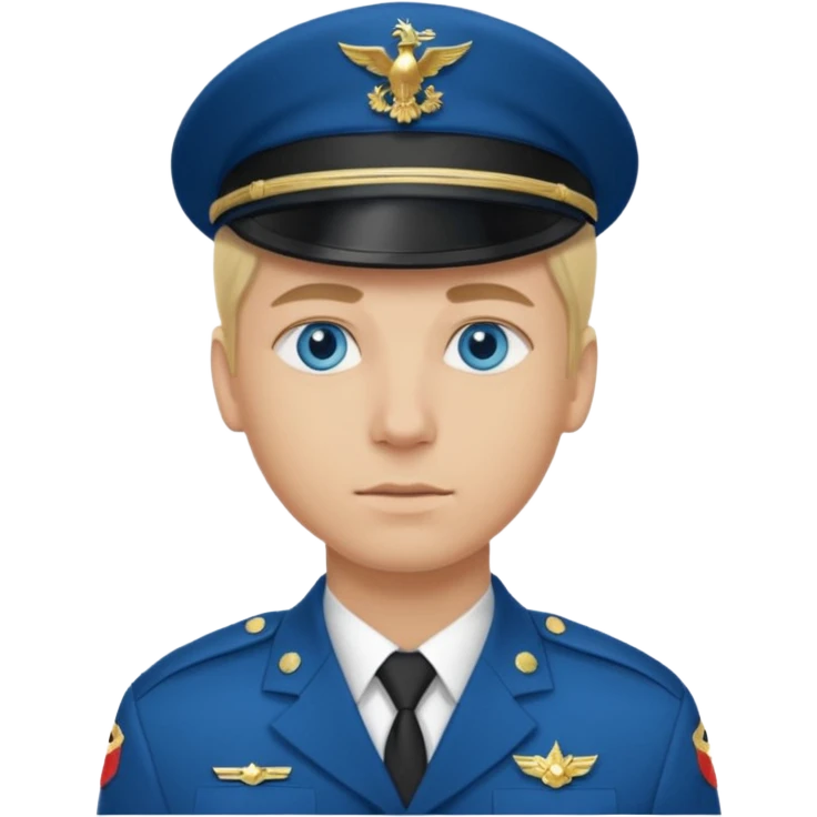 Military man blue eyes blonde hair  emoji