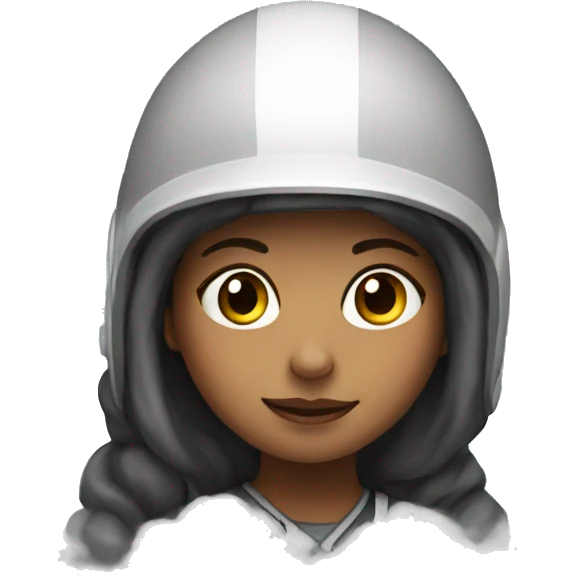 girl in helmet under clouds emoji