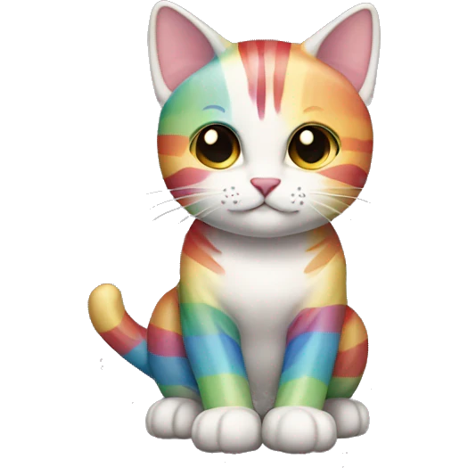 rainbow stripe cat emoji