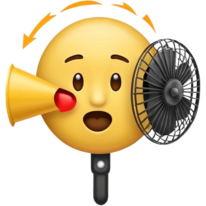 Create a shit emoji being thrown from a fan, like "shit in the fan" expression.
Use the actual "shit emoji" and try version with electric fan emoji
