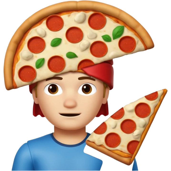 Roblox noob with a pizza on his head emoji