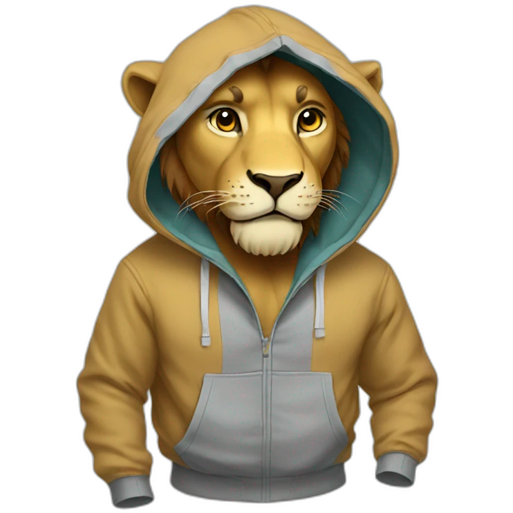 lion in hoodie emoji