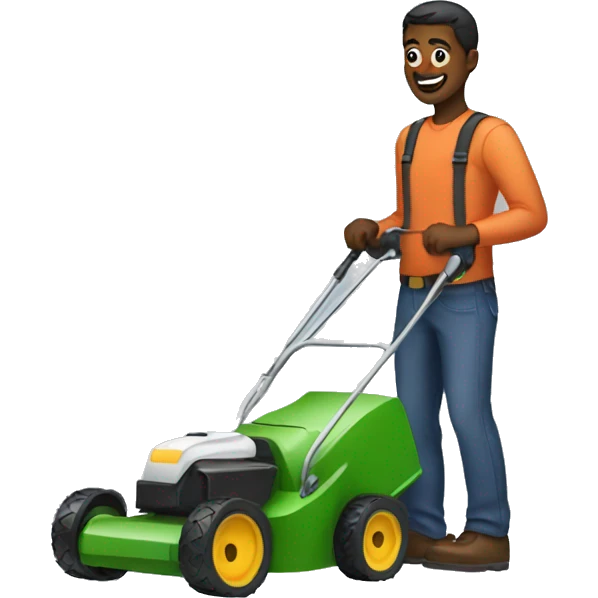 Guy with lawnmower emoji
