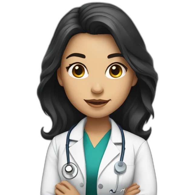 doctor girl with dark hair who is crouching emoji