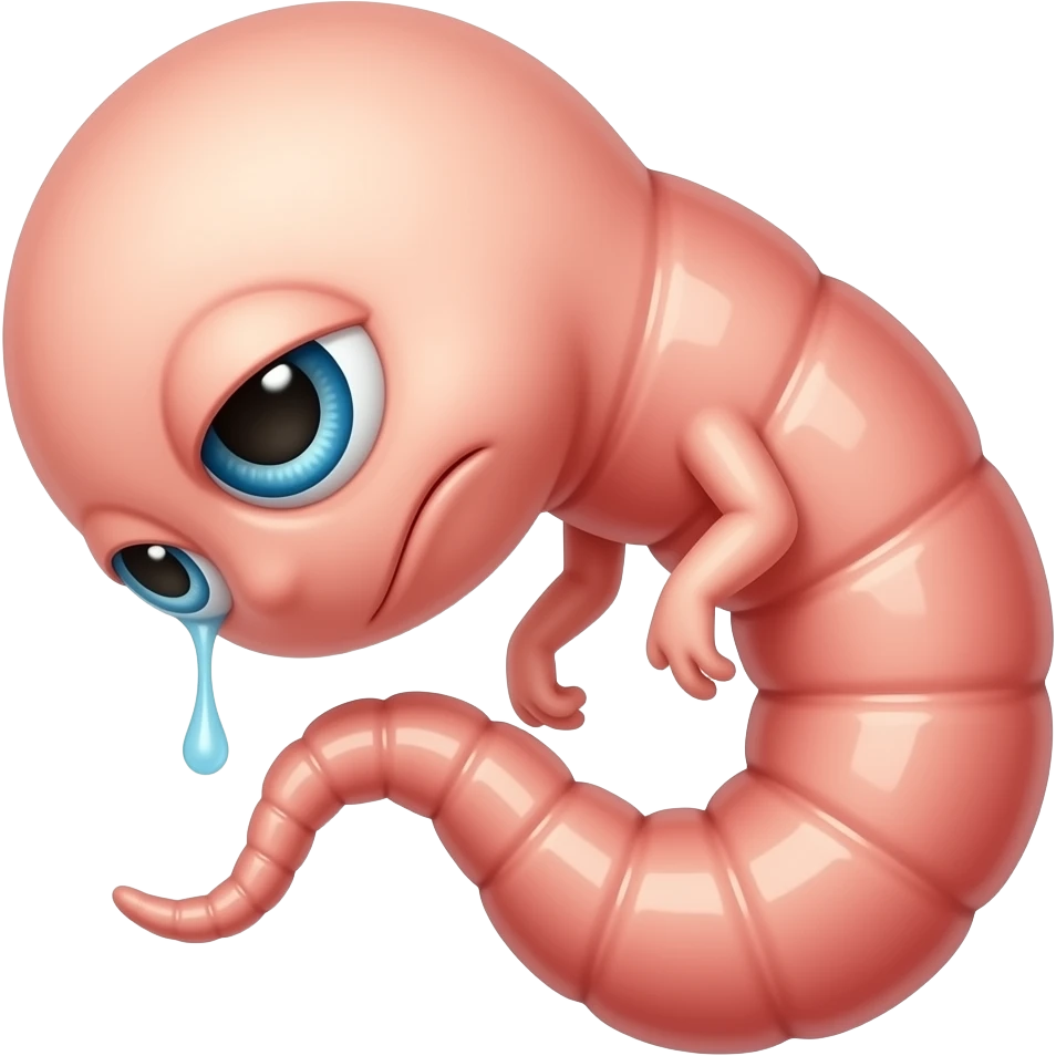 Sad worm fetus emoji
