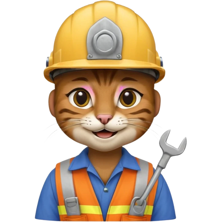 siam cat, handyman Outfit, wearing a Helmet emoji