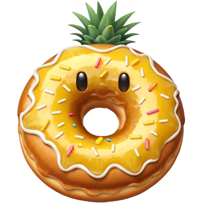 Donut with pineapple (filled with pineapple) donut without hole  emoji