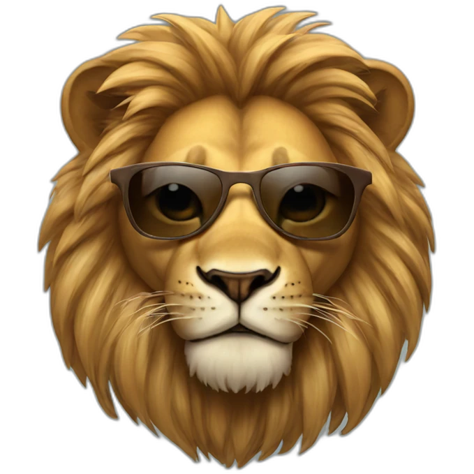 lion with sunglasses  emoji